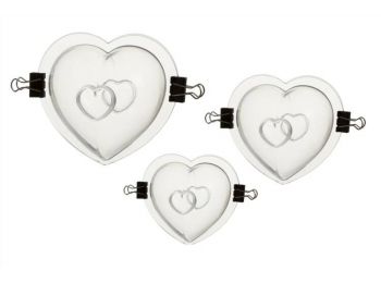 3 db szív alakú 3 D polikarbonát csokoládé öntőforma