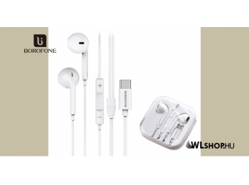 Borofone Amazing USB-C vezetékes fülhallgató/headset BM27 - Fehér