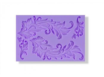 Barokk indás levelek szilikon fondant forma