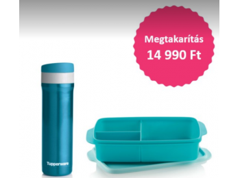 Vissza az irodába szett türkiz Tupperware