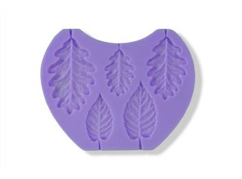 Tölgy és nyírfa levelek szilikon fondant forma