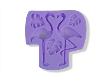 Flamingók és pálmalevelek szilikon fondant forma