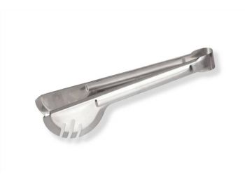 Félköríves rozsdamentes tálalócsipesz