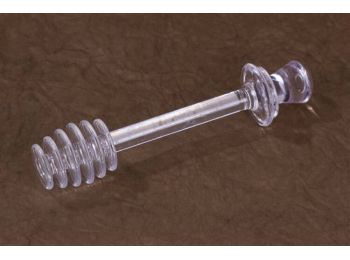 Átlátszó műanyag mézcsorgató