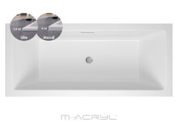 M-Acryl Sabina Pro Slim egyenes akril kád 180x80 kádlábba