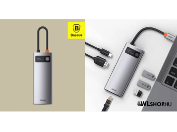 Baseus 6in1 Multifunkcionális USB-C HUB HUB - 3x USB 3.0 + HDMI + USB-C PD + RJ45 Metal Gleam