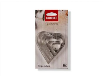 6 részes Banquet szív alakú süti kiszúró készlet