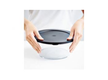 Öko Plus Átlátszó tál 2,4 L fekete tetővel Tupperware