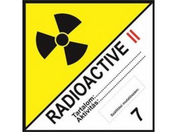 Radioaktív anyagok II sárga kat. - öntapadó, 300*300