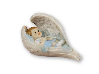 Babás keresztelő tortadísz fiú angyal szárnyban