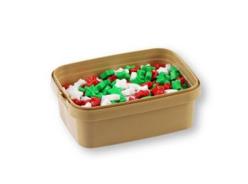 20 dkg fehér-zöld-piros karácsonyi csillag cukorgyöngy