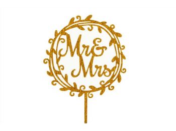 Mr & Mrs esküvői beszúró tortadísz