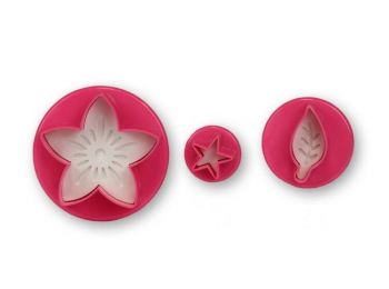 3 részes virág, levél és csillag alakú rugós fondant k