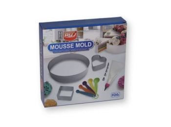 17 részes tortakeret szett habzsákkal és mérőkanállal