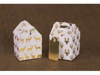 4 db 5*5*5 cm-es összehajtható arany színű karácsonyi m