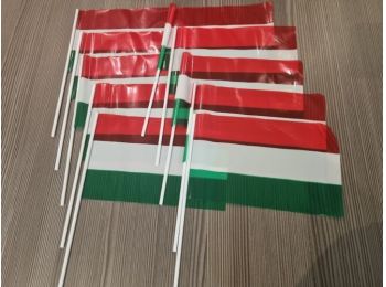 Magyarország magyar zászló rúddal 16x25cm (10db)