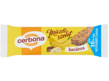 Cerbona Banános müzliszelet Kakaós bevonóval és Édesí