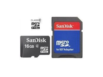 SanDisk SDHC 16GB  memóriakártya + SD adapter
