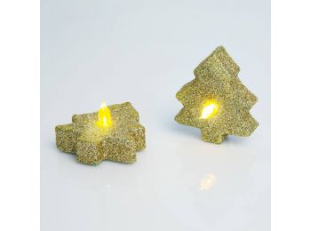 LED teamécses - fenyőfa - 6 db