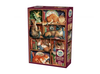Macskák könyves birodalma 2000 db puzzle