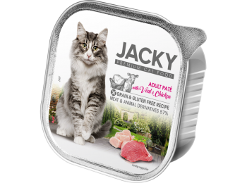 Jacky Alutálka pástétom borjú-csirke felnőtt macskáknak 100 g