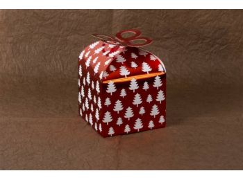 2 db 18*9*9 cm-es összehajtható piros karácsonyi mintás 