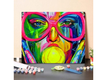 Absztrakt Színes Arc - számfestő készlet