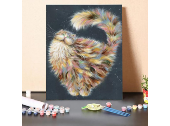 Crunch Absztrakt Macska - számfestő készlet