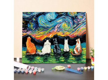 Csillagos Macskák - számfestő készlet