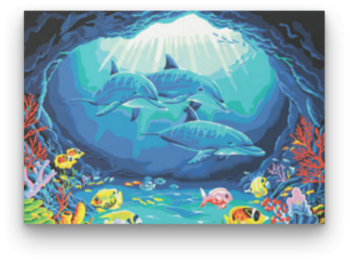 Delfinek a Barlangnál - számfestő készlet