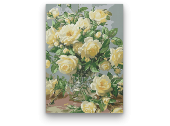 Fehér Rózsák - számfestő készlet