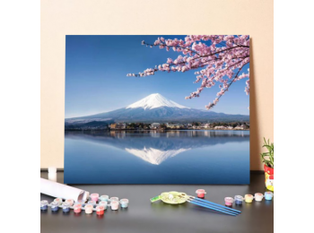 Fuji Hegy Tavasszal - számfestő készlet