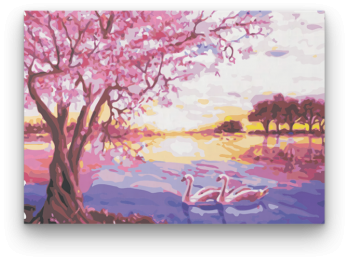 Hattyúk a Fa Alatt - számfestő készlet