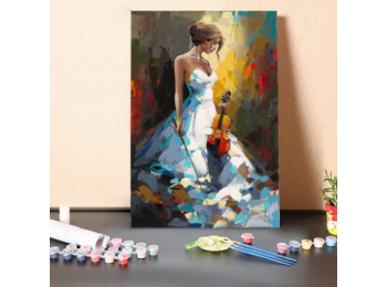 Hegedűs lány - számfestő készlet