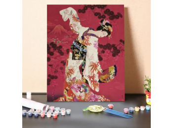 Japán Zenész - számfestő készlet