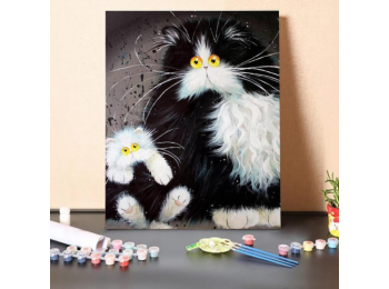 Két Cica Farka - számfestő készlet