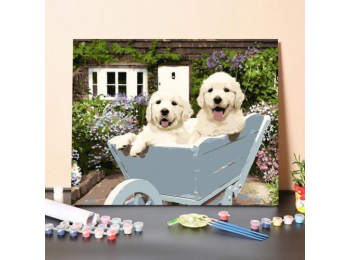 Kutyák Egy Kosárban - számfestő készlet