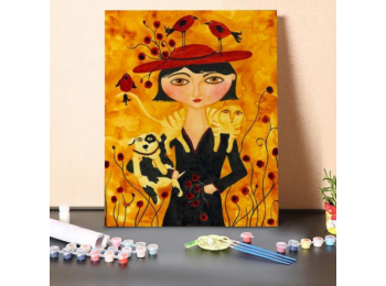 Lady Pets Kutya Macska Vörös Madarak - számfestő készle