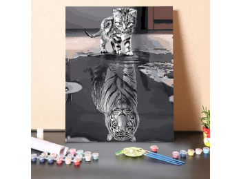 Macska Tükörképe - számfestő készlet