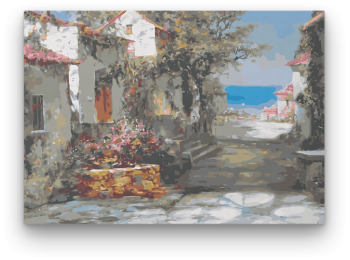 Mediterrán Falu - számfestő készlet