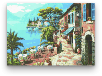 Olasz Kávézó Terasz - számfestő készlet