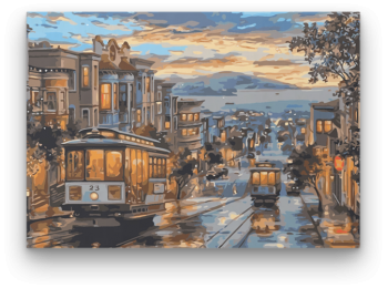 Retro Villamosok - számfestő készlet