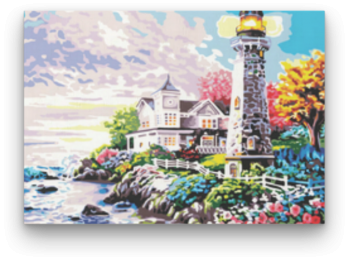 Világítótorony a Kertben - számfestő készlet