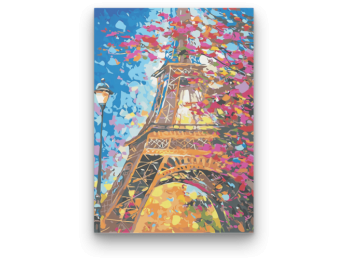 Virágos Párizs - számfestő készlet