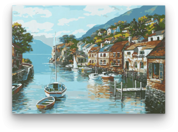 Vitorlázás a Városon Keresztül - számfestő készlet