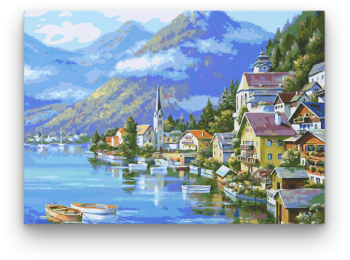 Vízparti Falu - számfestő készlet