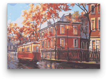 Őszi Villamos - számfestő készlet