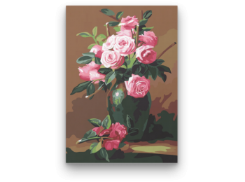 Rózsaszín Rózsák - számfestő készlet