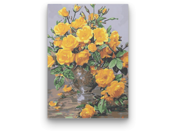 Sárga Virágcsokor - számfestő készlet