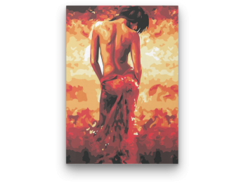 Tüzes Topless Nő - számfestő készlet